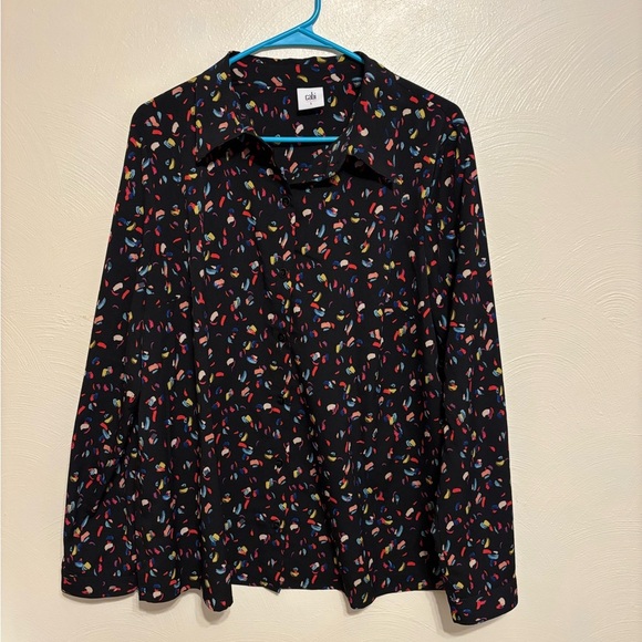 CAbi Tops - CAbi Black Multicolor Button Down Shirt